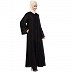 Premium Front open abaya with embroidery work- Black